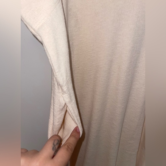 Free People Scoop Neck Ribbed Be Happy Pinafore Dress bohemian oversized small - Picture 4 of 8